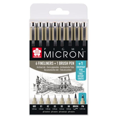 Großes Pigma Micron Set + Brush + PN